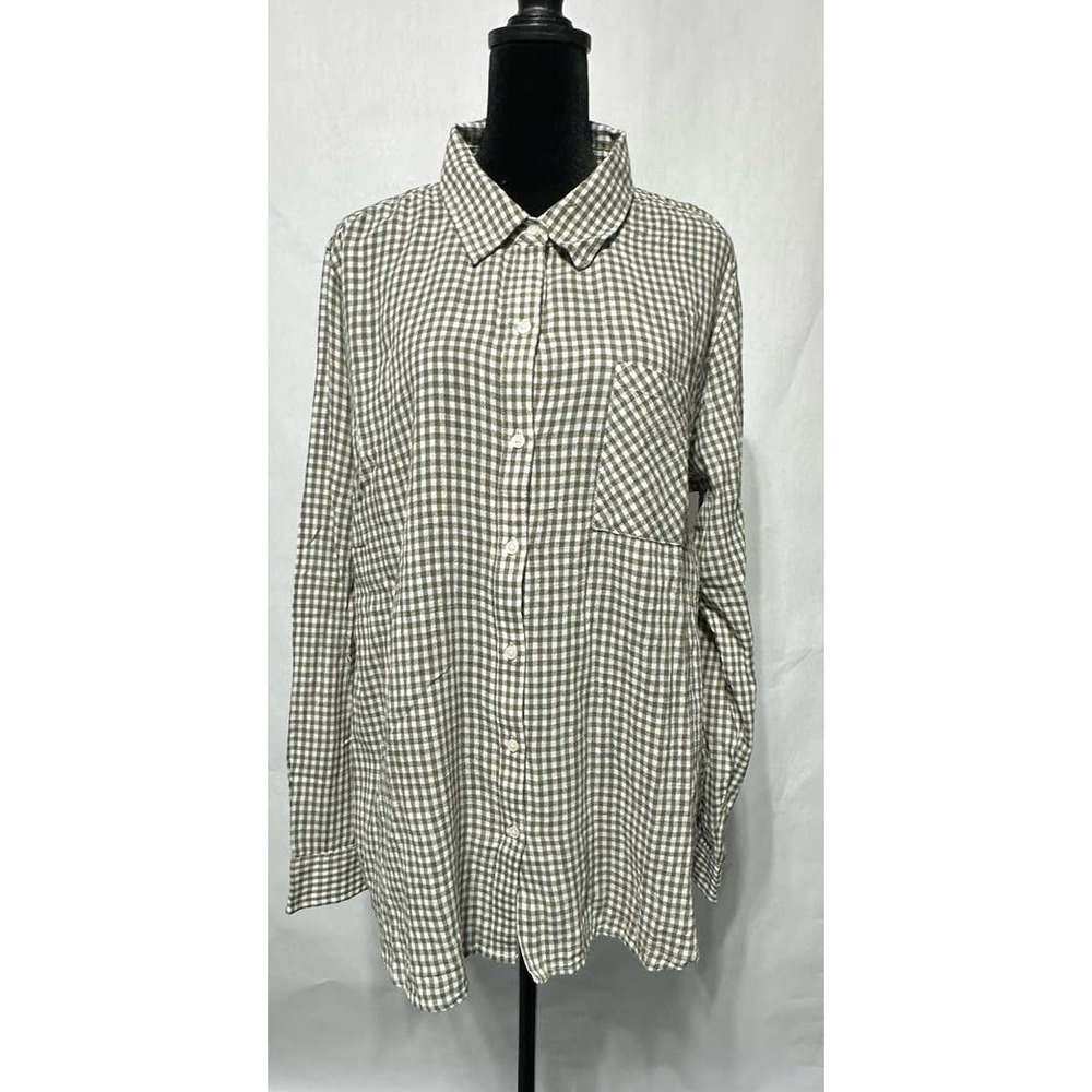 Lucky Brand‎ Sage Green Plaid Shirt Size L NWOT